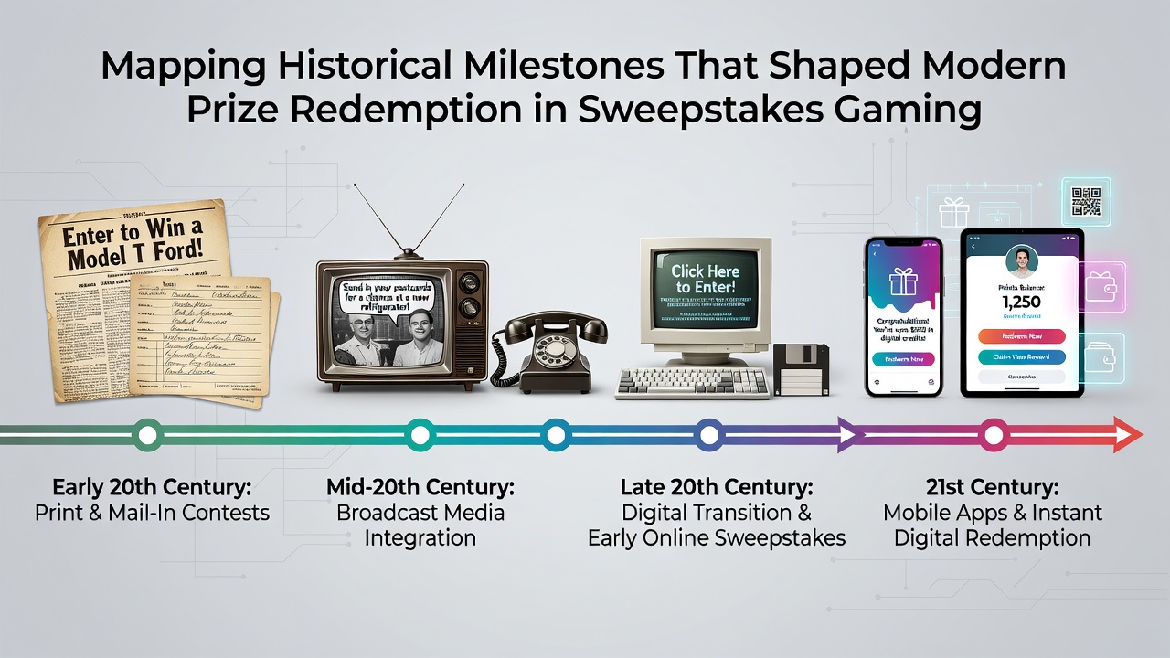 Modern digital interface displaying sweepstakes prize redemption options including e-wallets and gift card selections